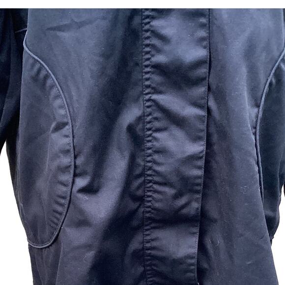 Cute Hooded Rain Jacket Parka Blue Cottage Style Floral Full Zip Women's Small - Picture 7 of 9